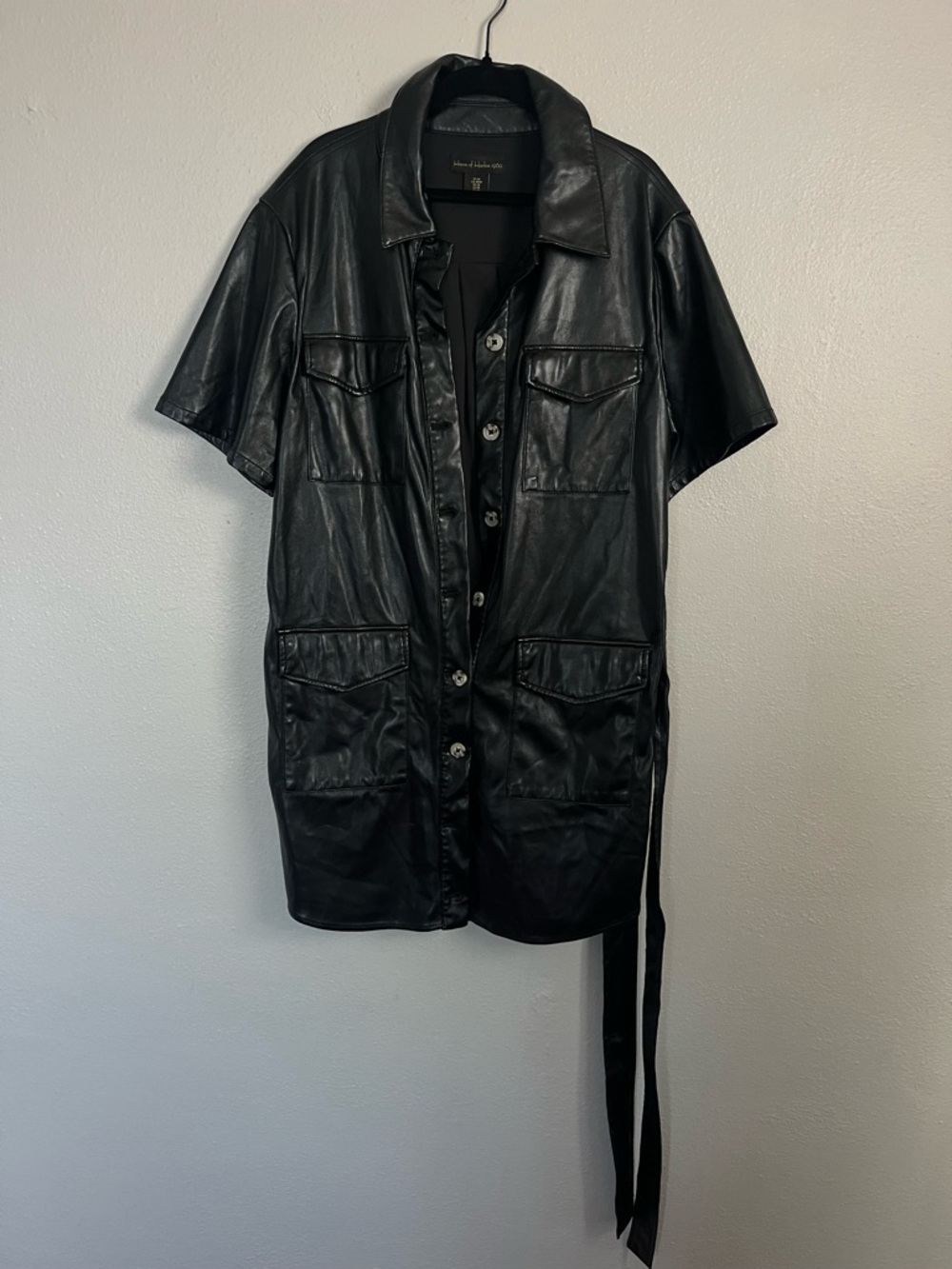 House of Harlow 1960 Black Leather-Trim dress